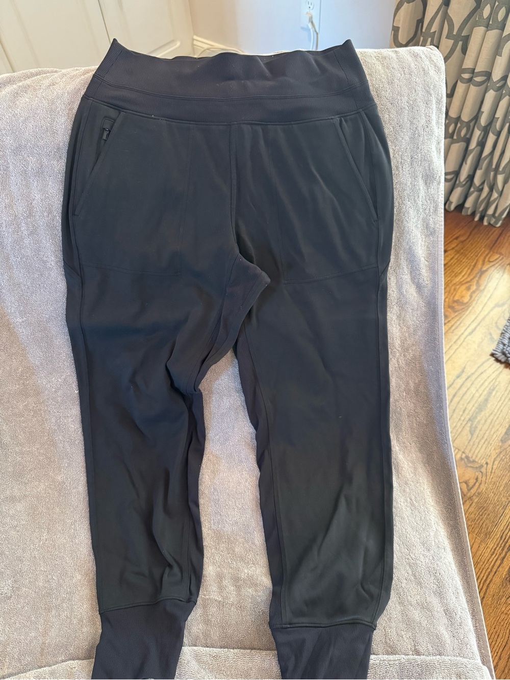 Athleta Black Slim Fit Track Joggers